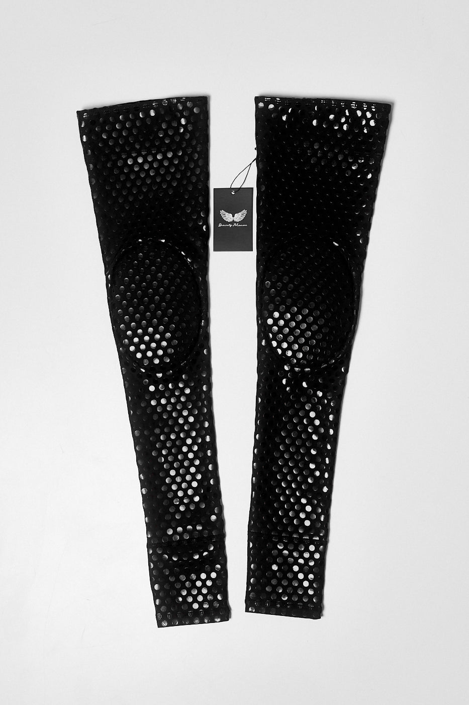 Sexy Black Grippy Sticky Thigh Highs Leggings with Knee Pads Divinity Polewear
