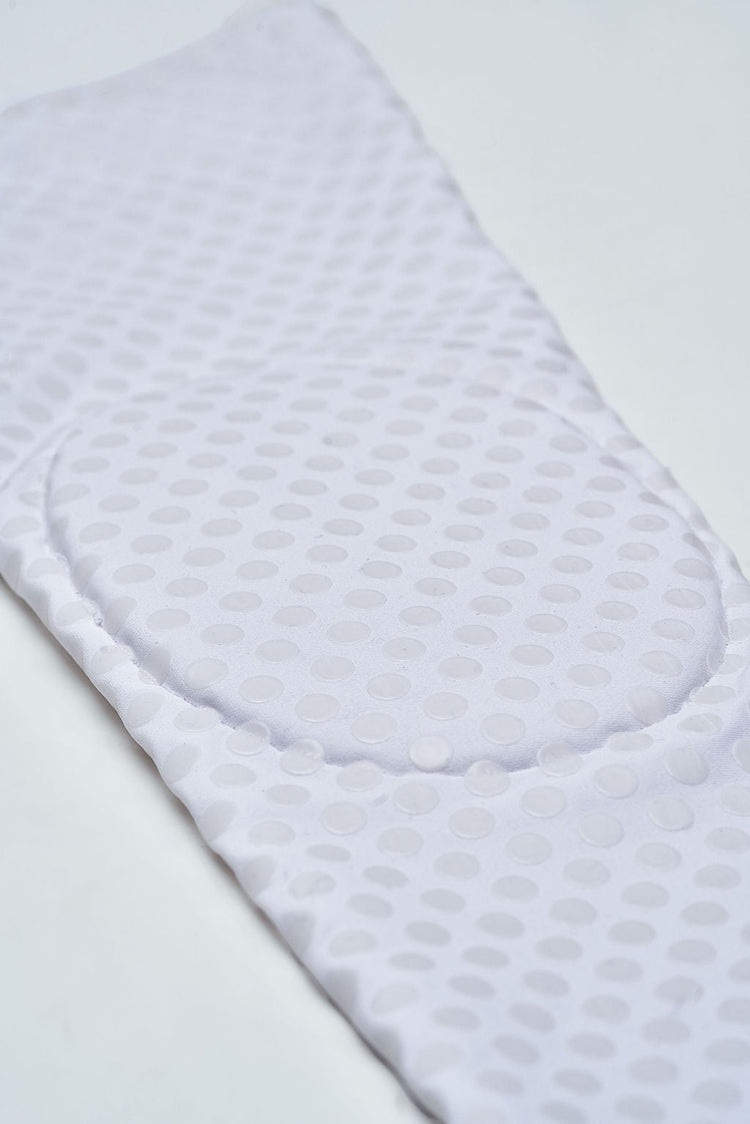Grippy Thigh Highs with Knee Pads (White) - Divinity Polewear