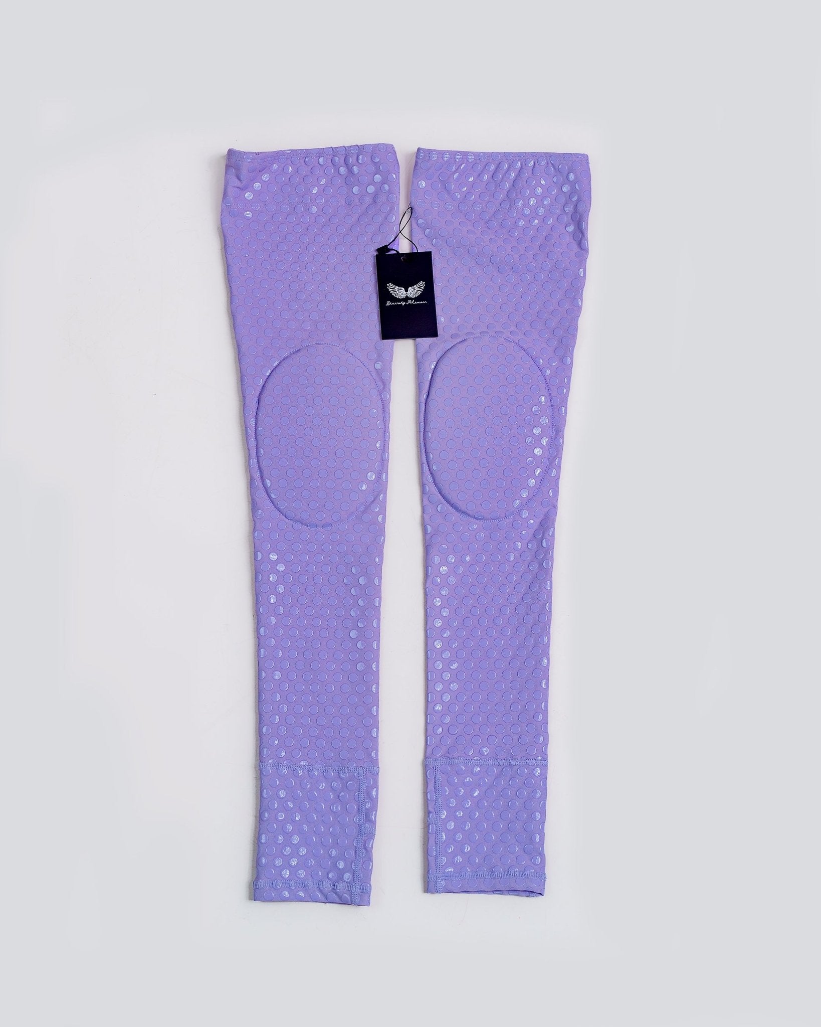 Grippy Thigh Highs with Knee Pads (Lavender) - Divinity Polewear