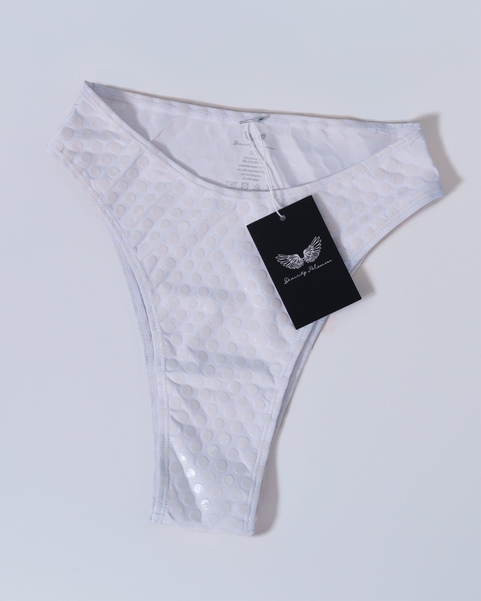 Grippy High - Cut Bottoms (White) - Divinity Polewear