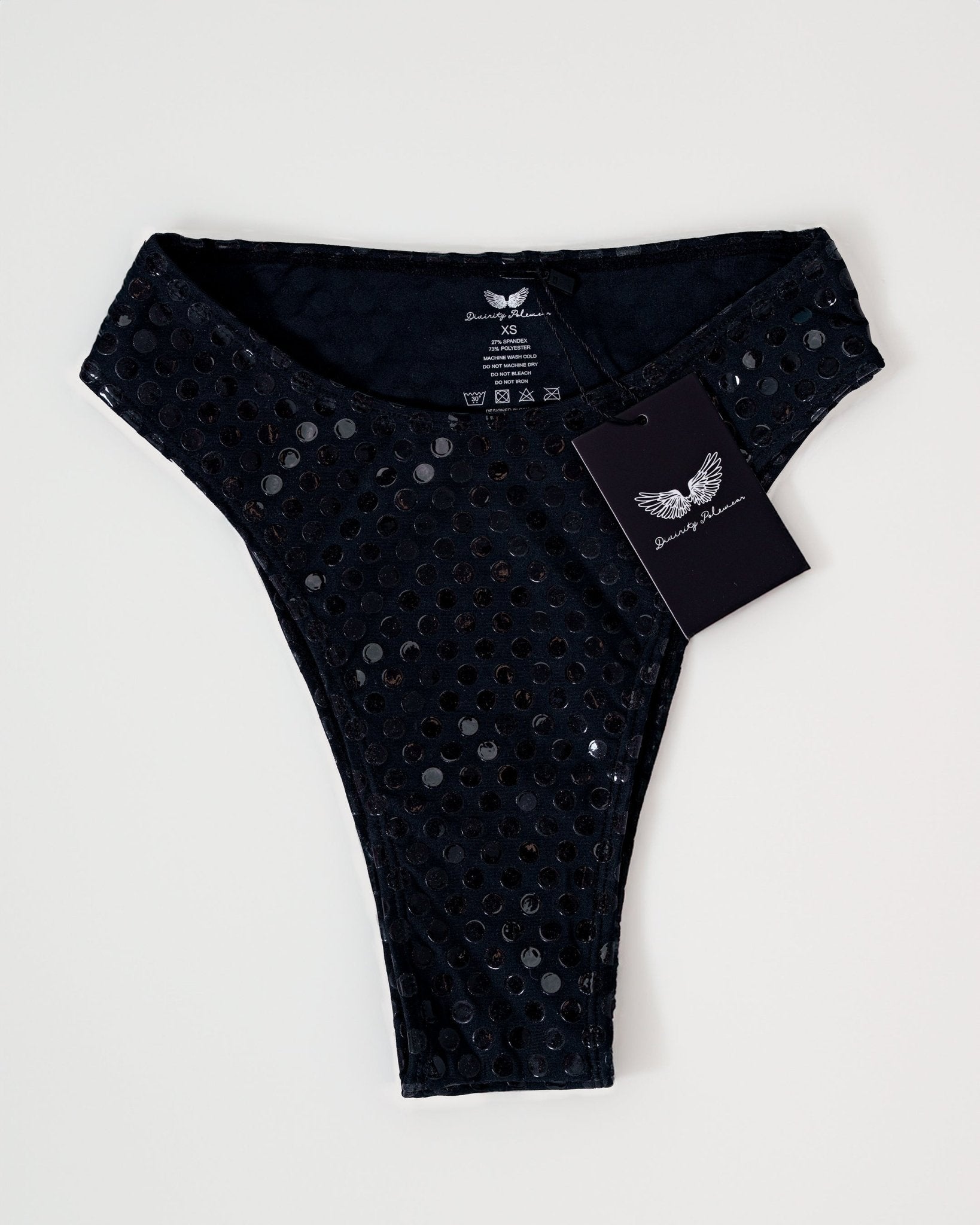 Grippy High - Cut Bottoms (Black) - Divinity Polewear